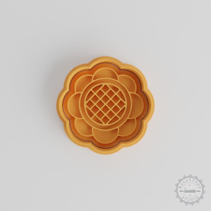 Sunflower Cookie Cutter Set, Fondant Stamp, 6-Piece, S/M/L Sizes, Floral Baking Tools