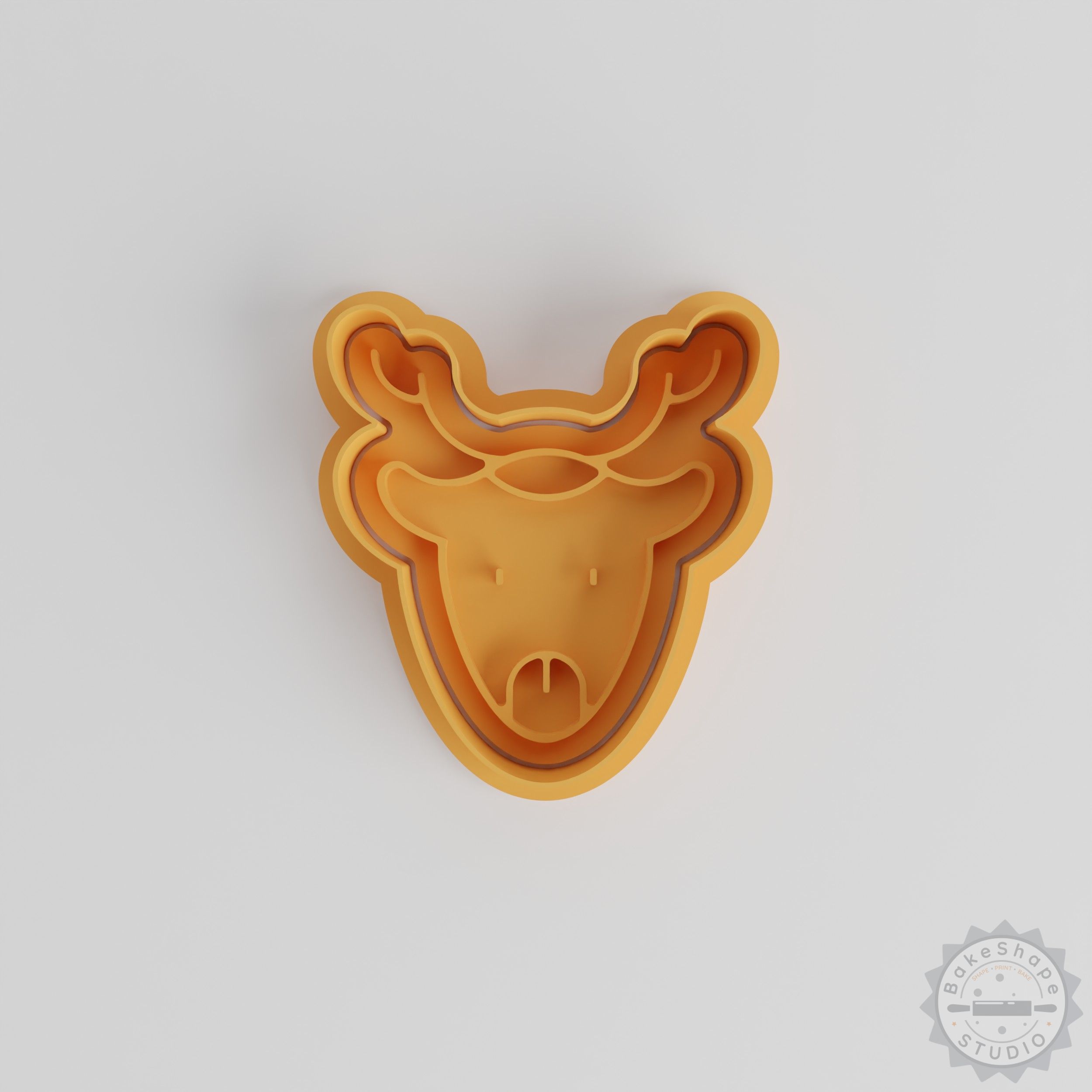 Reindeer Cookie Cutter & Stamp Set, 6-Piece Animal Shape Molds for Cookies, Fondant, S/M/L Sizes