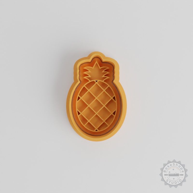 Pineapple Shape Cutter and Stamp Set, Perfect for Cookies and Fondant, 6-Piece Set