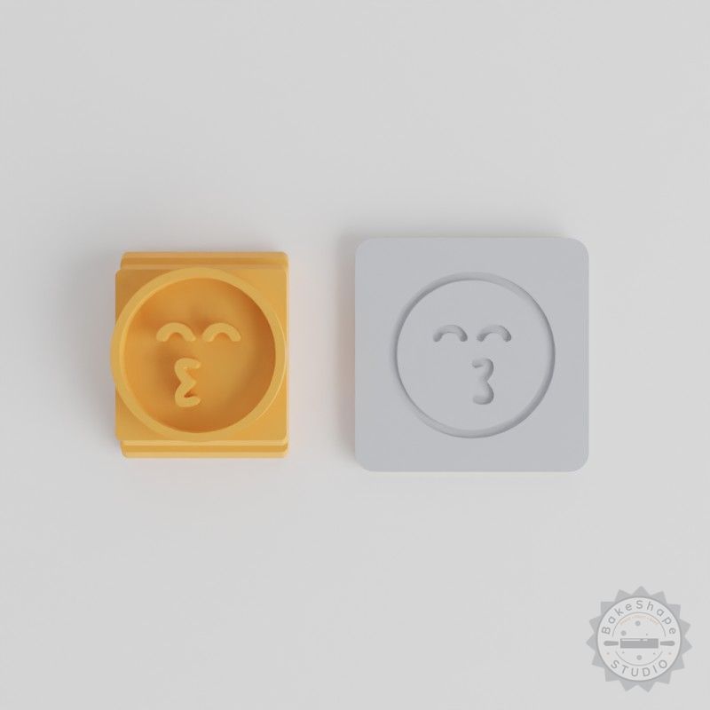Kissing Stamp Tile Set, 5 Sizes, Perfect for Cookies, Clay, Fondant, Emoji Faces