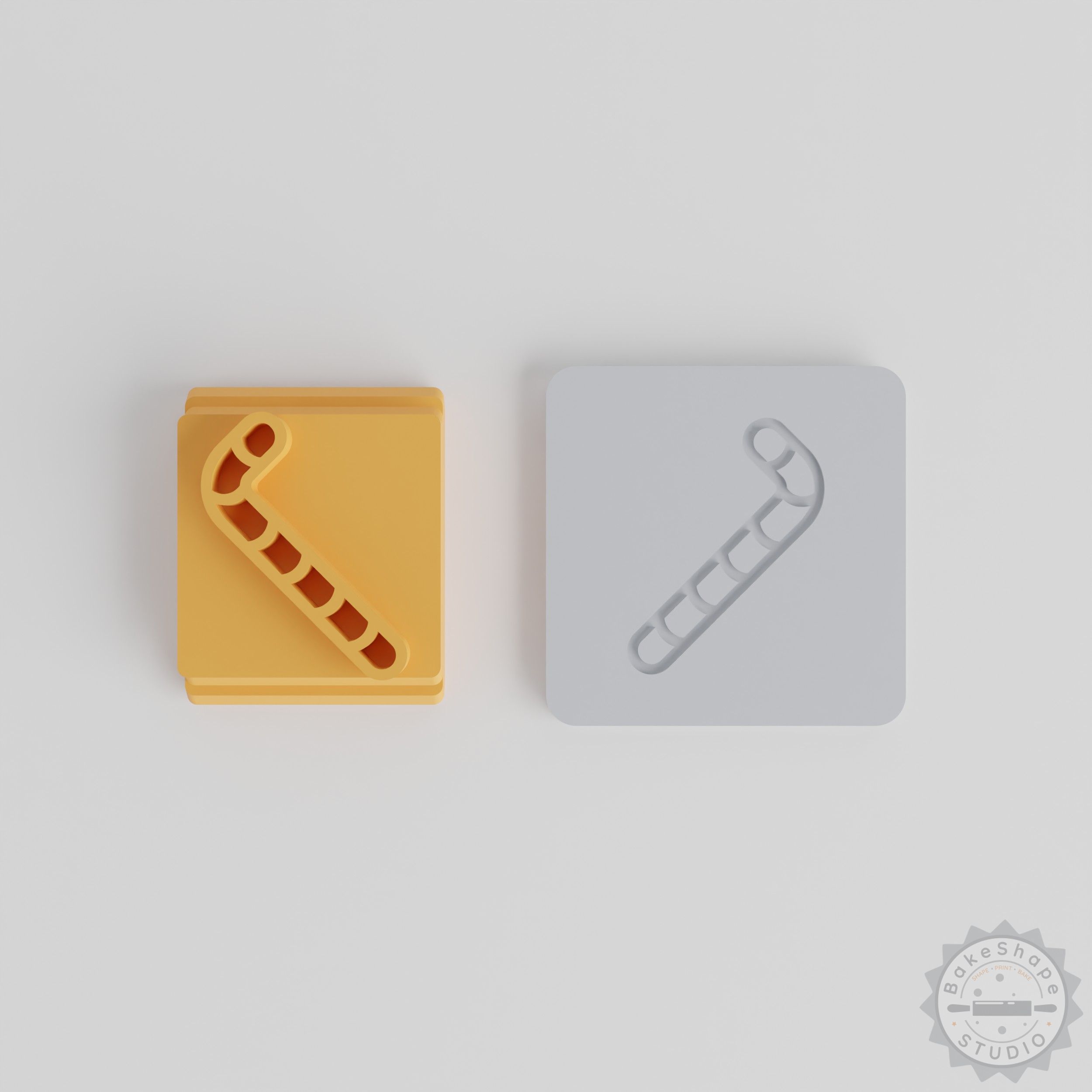 Candy Cane Stamp Tile Set, 5 Sizes for Clay & Cookies, Holiday Baking, Festive Crafting Tool