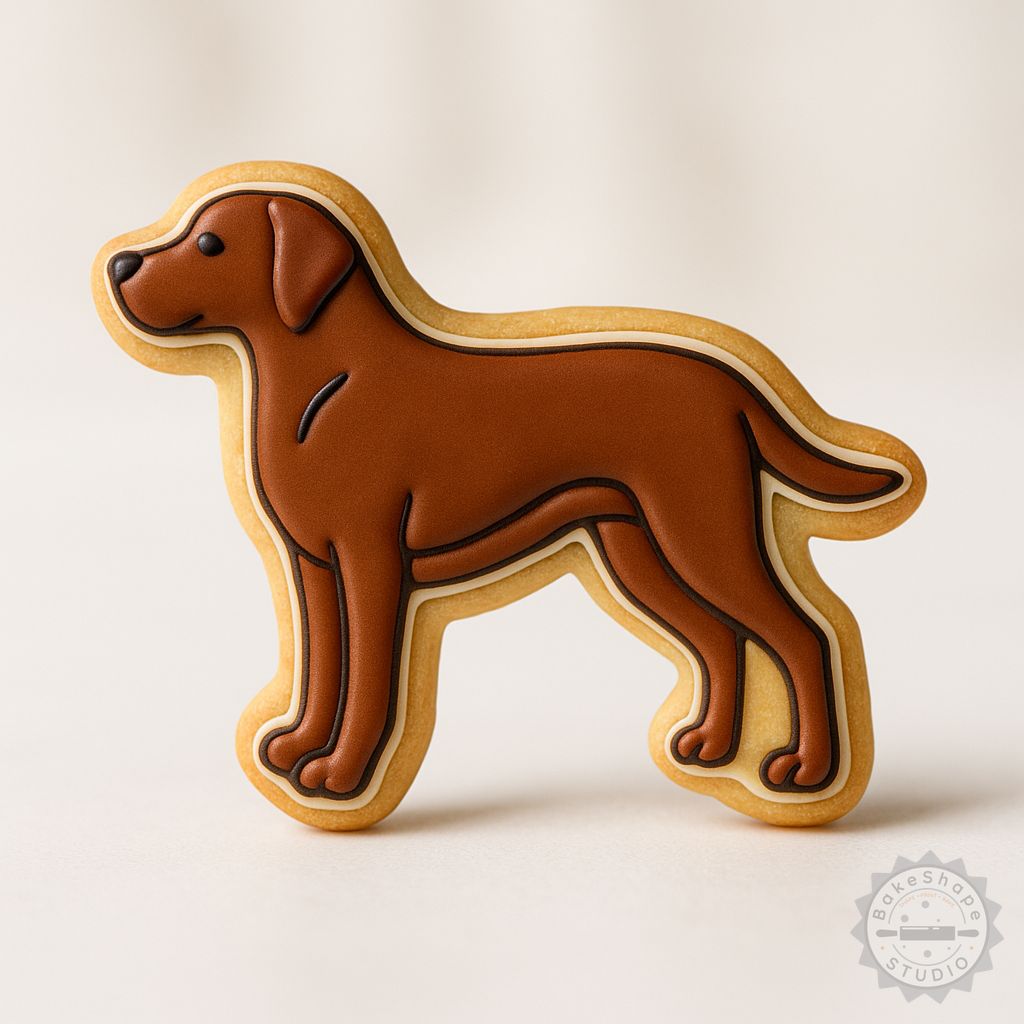 Rhodesian Ridgeback cookie cutter and fondant stamp set STL for 3D printing in small, medium, and large sizes