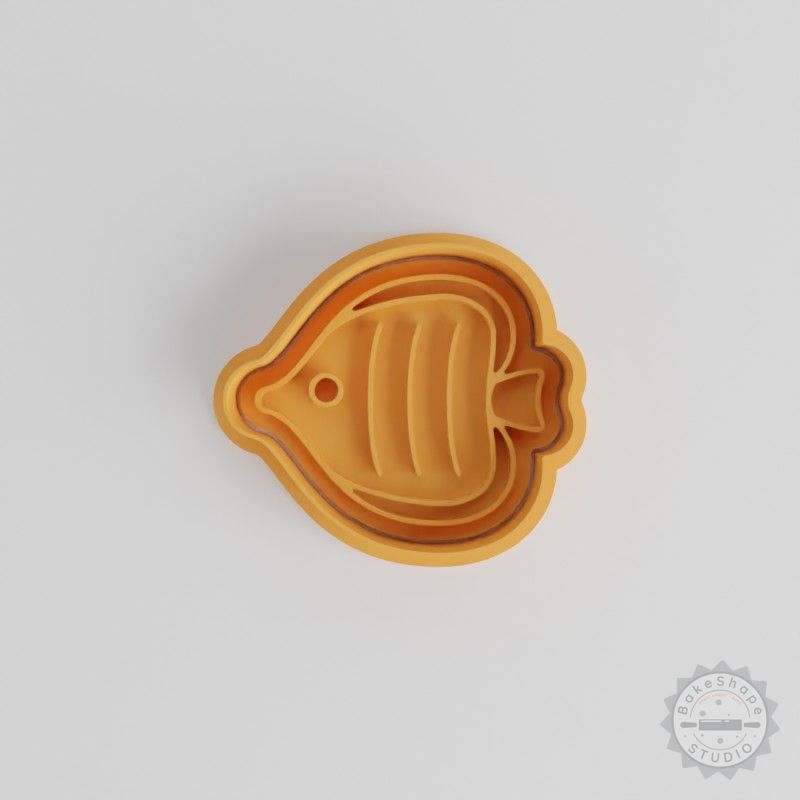 Tropical Fish Cookie Cutter & Stamp Set, 6-Piece, S/M/L, Perfect for Fondant & Baking