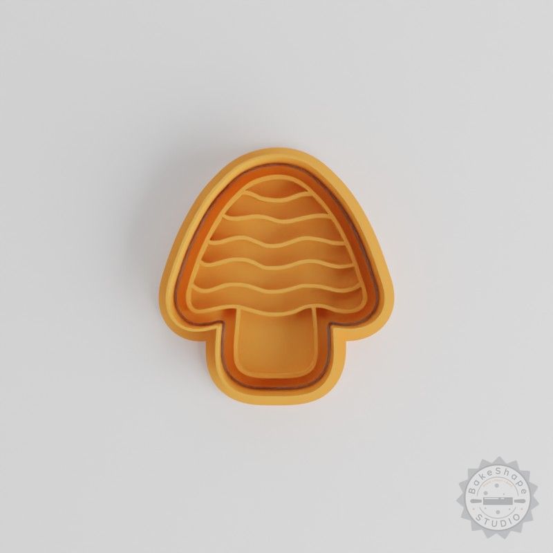 Mushroom Shape Cookie Cutter and Stamp Set, 6 Piece, S/M/L Sizes For Fondant, Toadstool Baking Tools