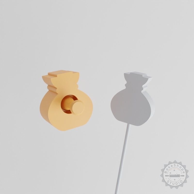Money Bag Cake Pop Mold, 2-Piece Set, Fairy-Tale Design