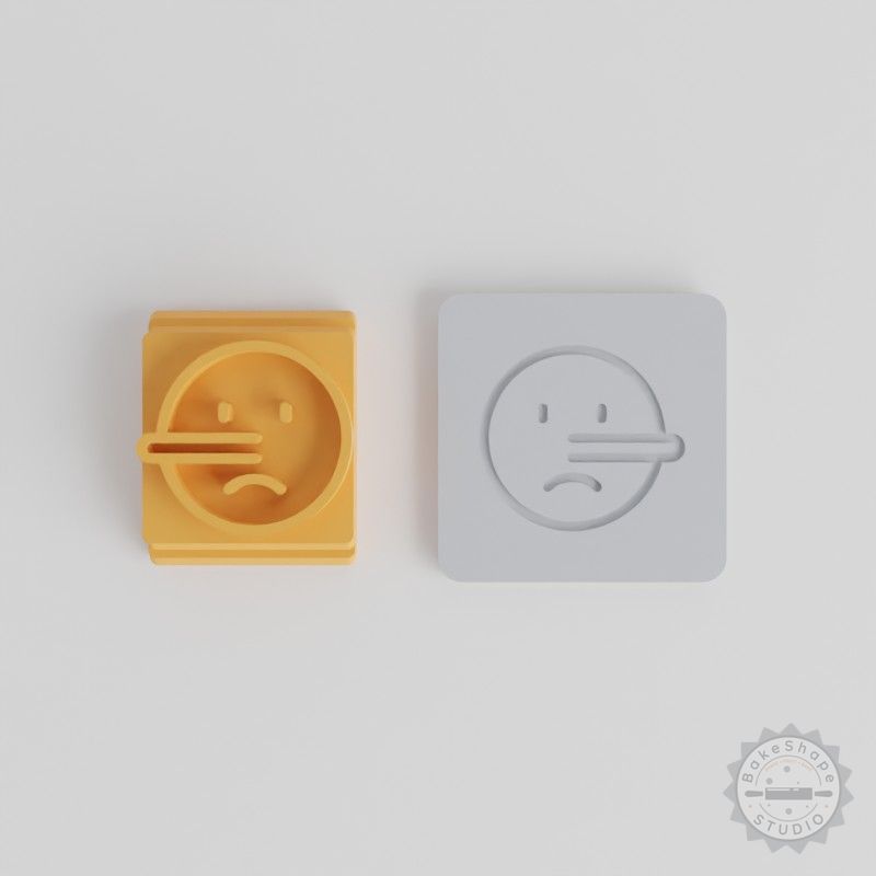 "Lie Motif Stamp Tile Set, 5 Sizes, Perfect for Clay, Cookies, Fondant, Featuring Pinocchio Face Design"