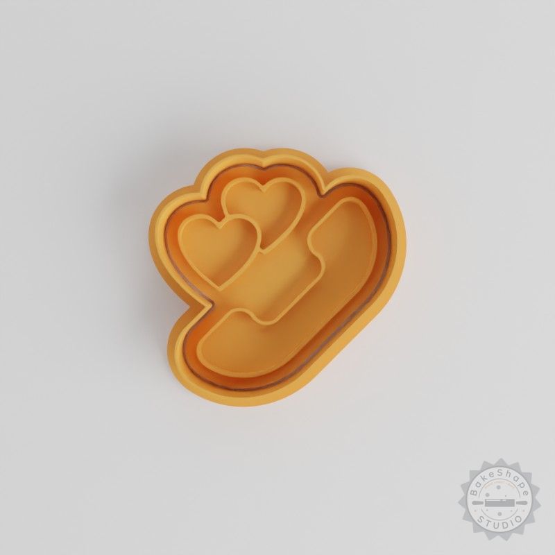 Heart Call Cookie Cutter & Stamp Set, 6-Piece, Perfect for Cookies or Fondant, Includes S/M/L Sizes