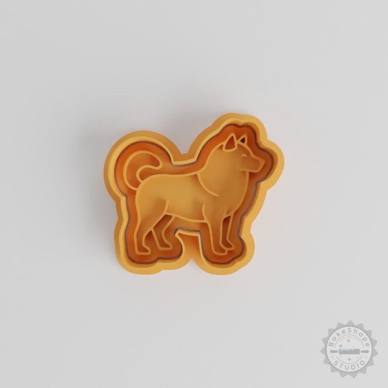 Alaskan Malamute Cookie, Fondant Shape Cutter Stamp Set, 6 Piece, S/M/L, Dog Breed Design