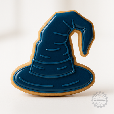 Decorated example 1 of Wizard Hat Cookie Cutter & Stamp Set, Halloween Magic Baking, 3 Sizes, Shape Cutters for Cookies & Fondant