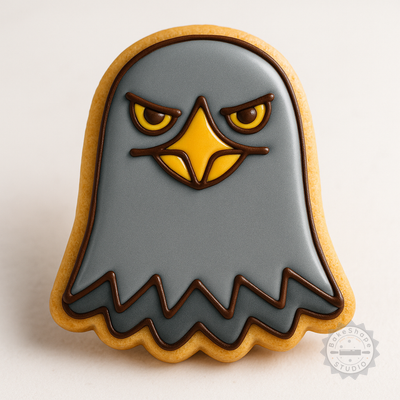 Decorated example 1 of Eagle Shape Cutter and Stamp Set, 6-Piece Cookie & Fondant, Wildlife Bird Design, S/M/L Sizes