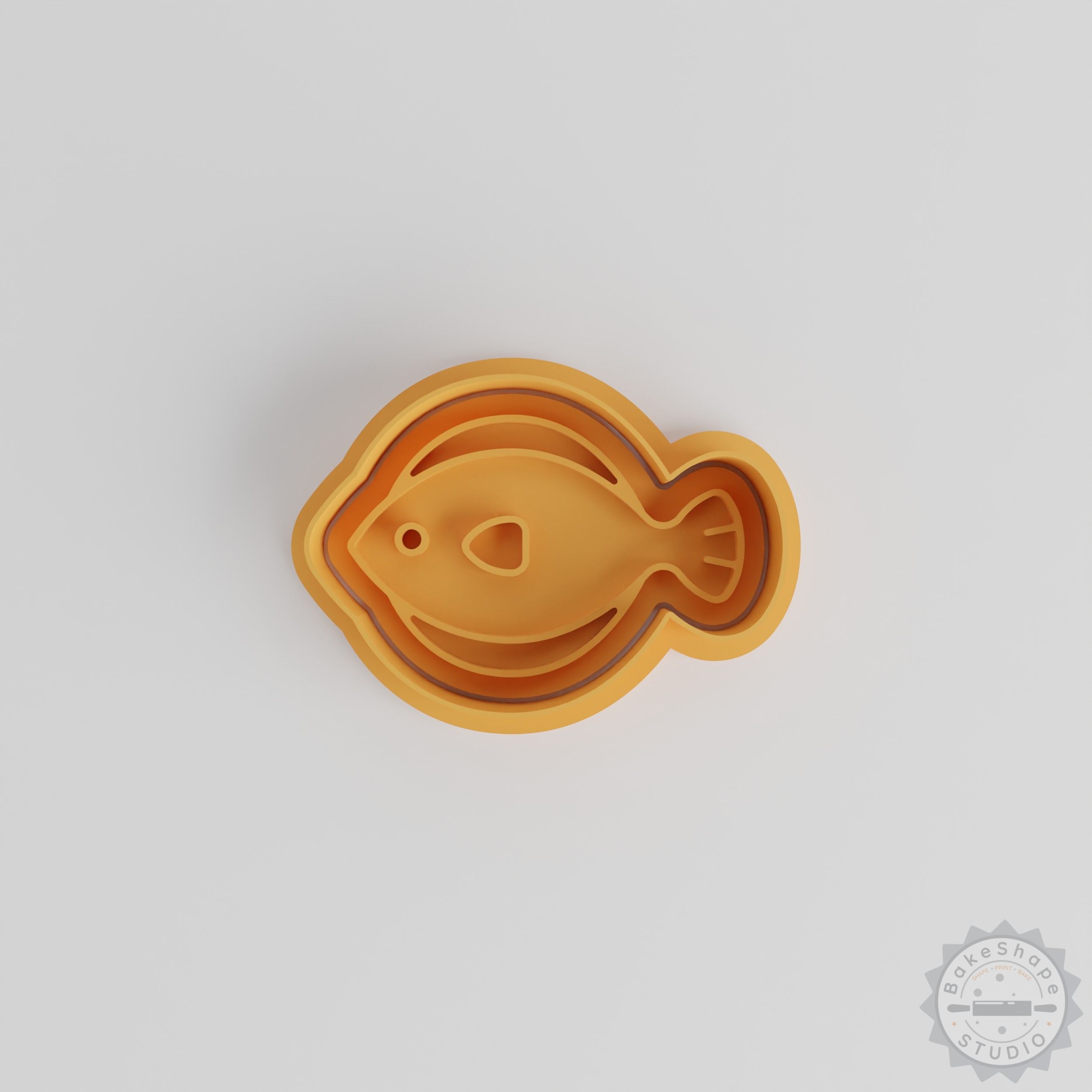 Flounder Shape Cutter & Stamp Set, Perfect for Cookies & Fondant, 3 Sizes, Ocean Fish Design