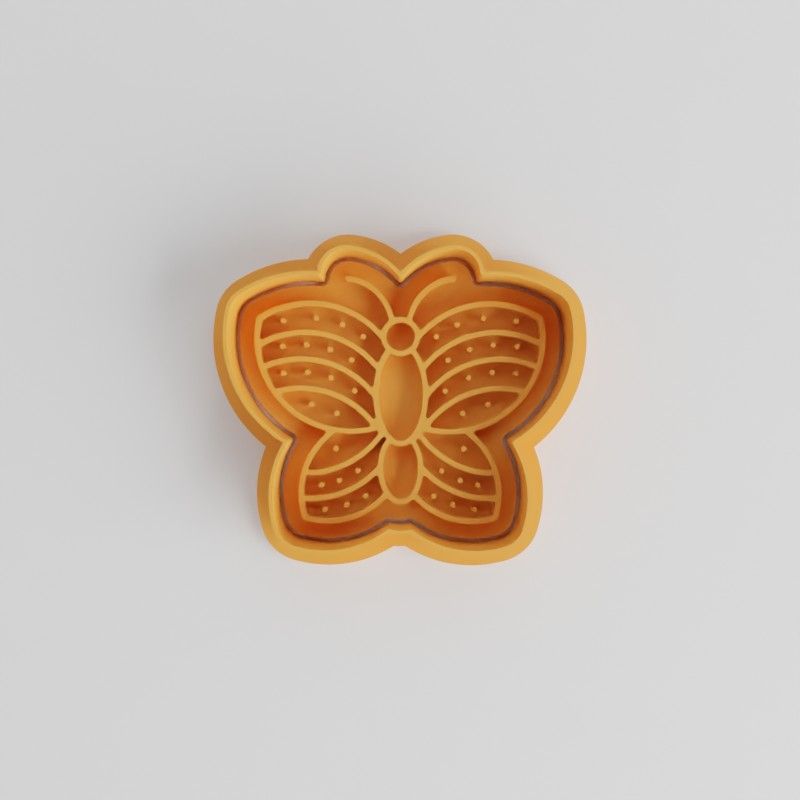 Butterfly Cookie Cutter and Stamp Set, 6-Piece Shape Cutter for Fondant, 3 Sizes (S/M/L)