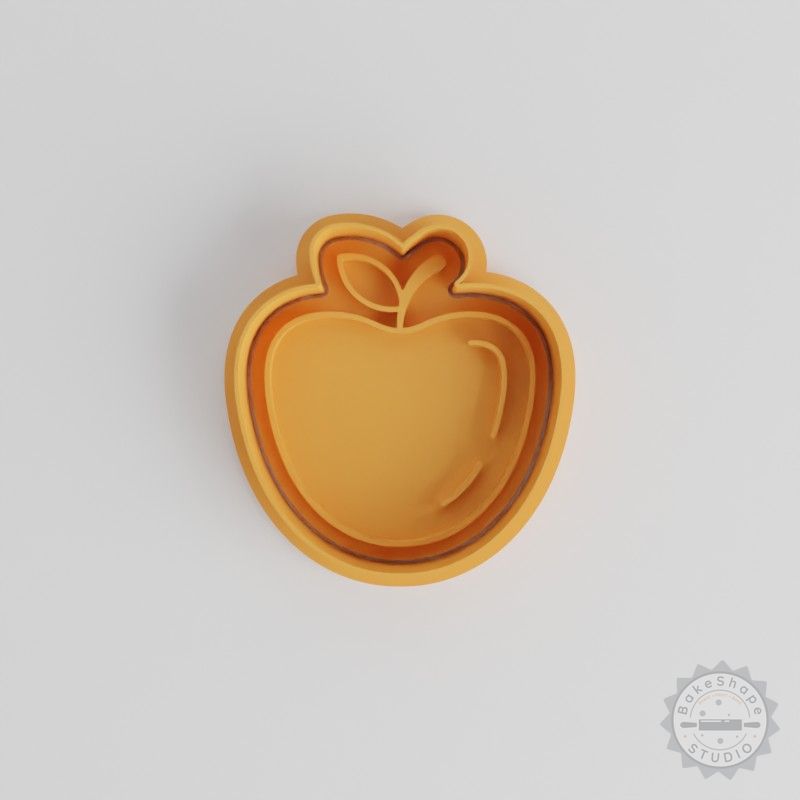 Apple Shape Cutter and Stamp Set for Cookies and Fondant, 6-Piece, S/M/L Sizes, Perfect Fruit Designs