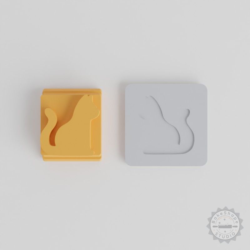 Cat Stamp Tile Set, 5 Sizes Perfect for Clay, Cookies, Fondant, Animal Design