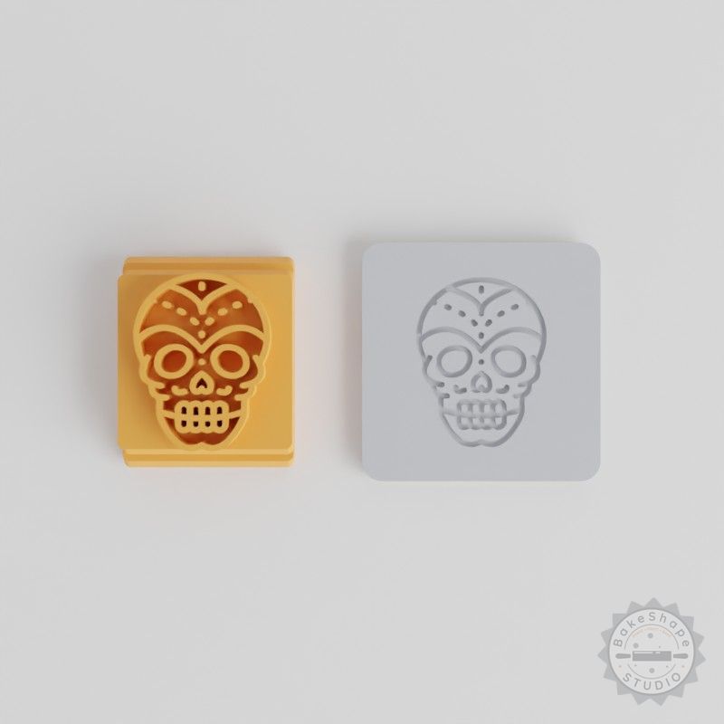 Skull Stamp Tile Set, 5 Sizes (20-40mm), Perfect for Clay, Cookies, Fondant, Day of the Dead Craft Decor