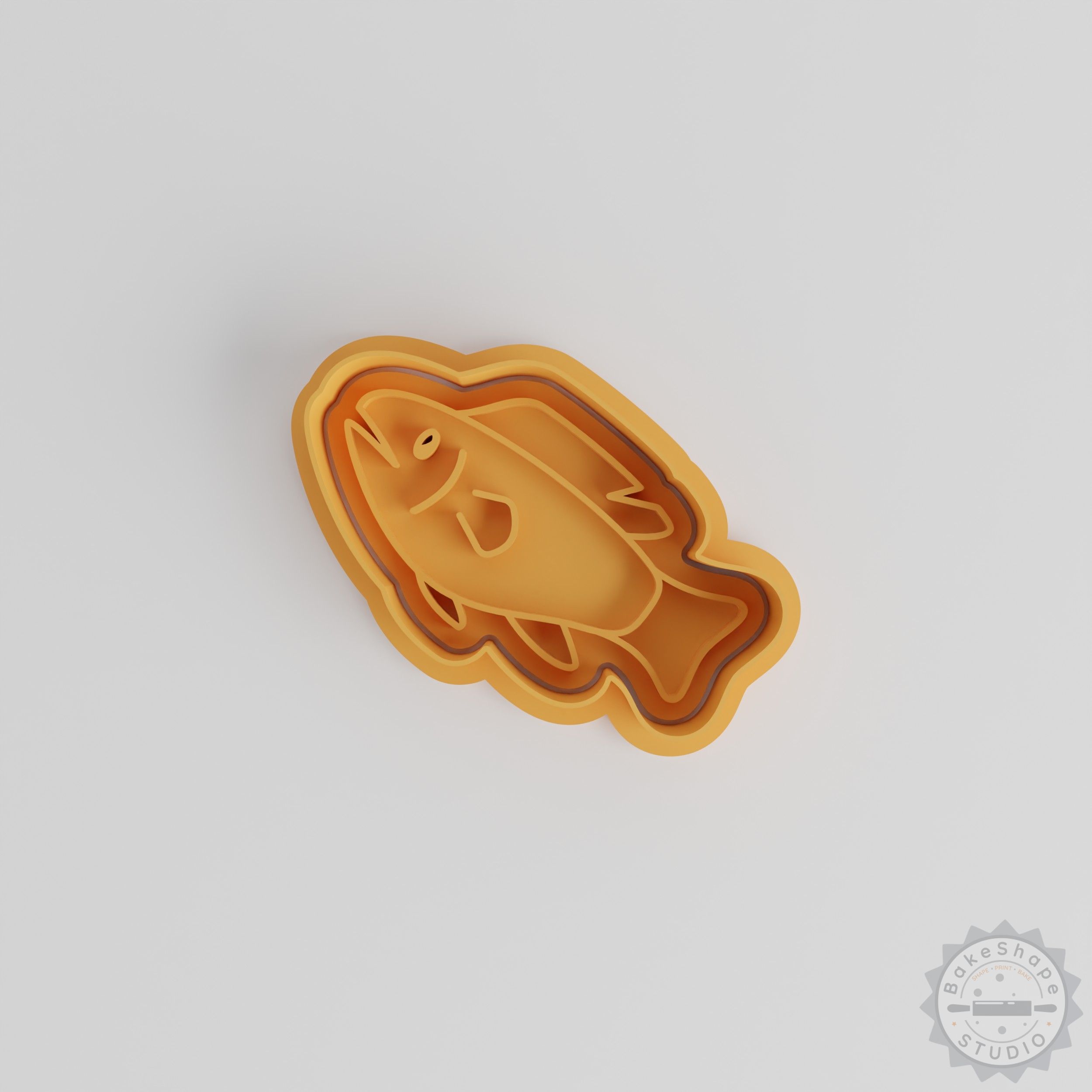 Fish Shape Cutter & Stamp Set, 6-Piece Cookie Fondant Decorating Tool, Aquatic Theme, 3 Sizes