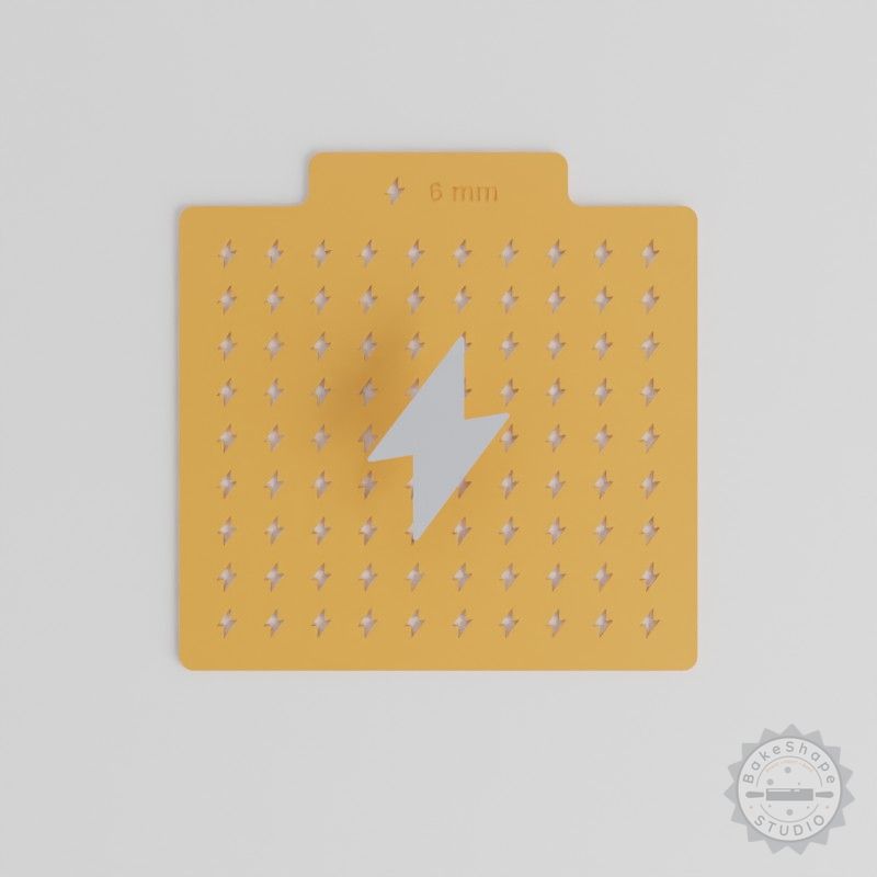 Lightning Bolt Sprinkle Stencil, 5 Sizes for Cocoa, Sugar, Edible Glitter
