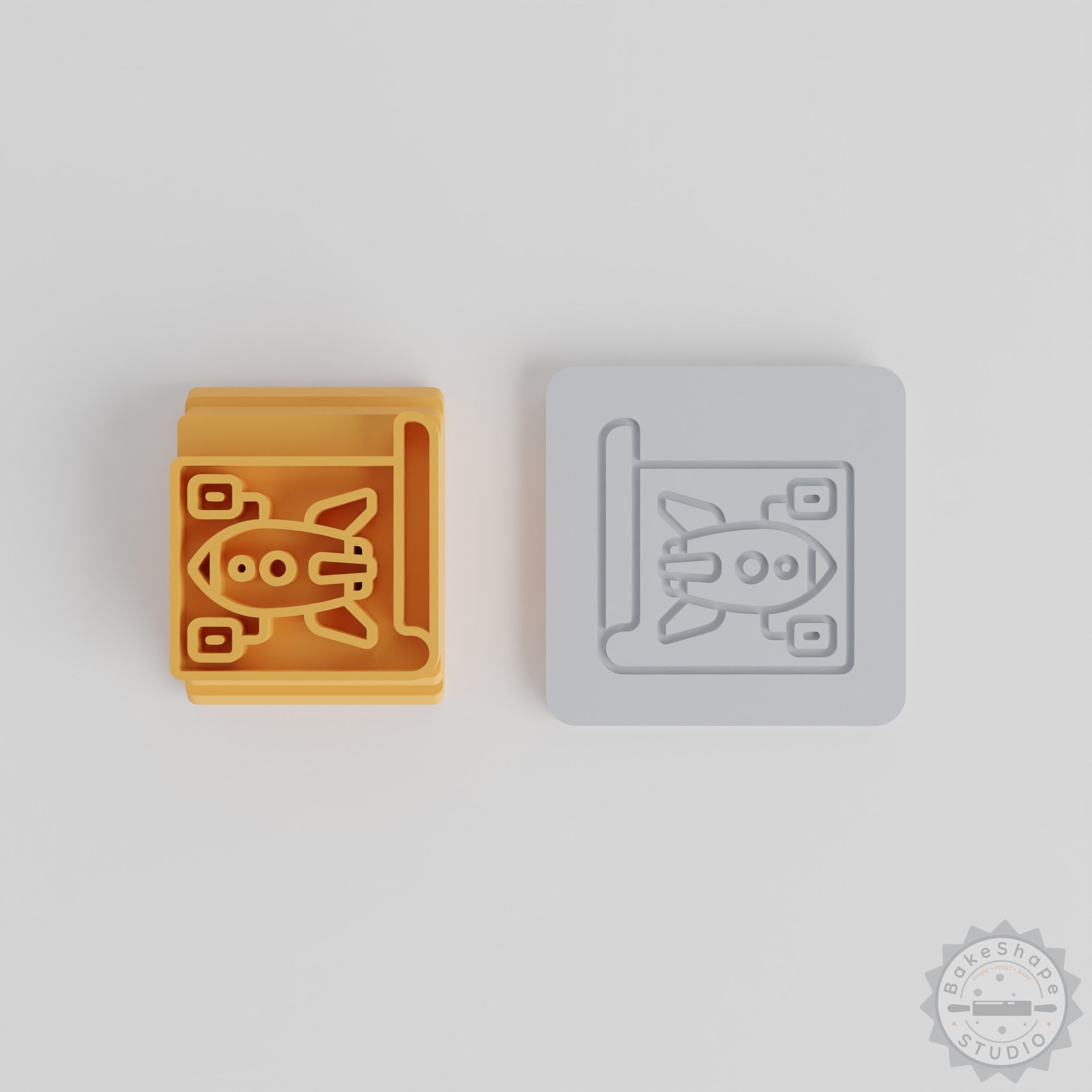 Rocket Blueprint Stamp Set, Space Exploration Clay Cookie Crafting Tile Mold