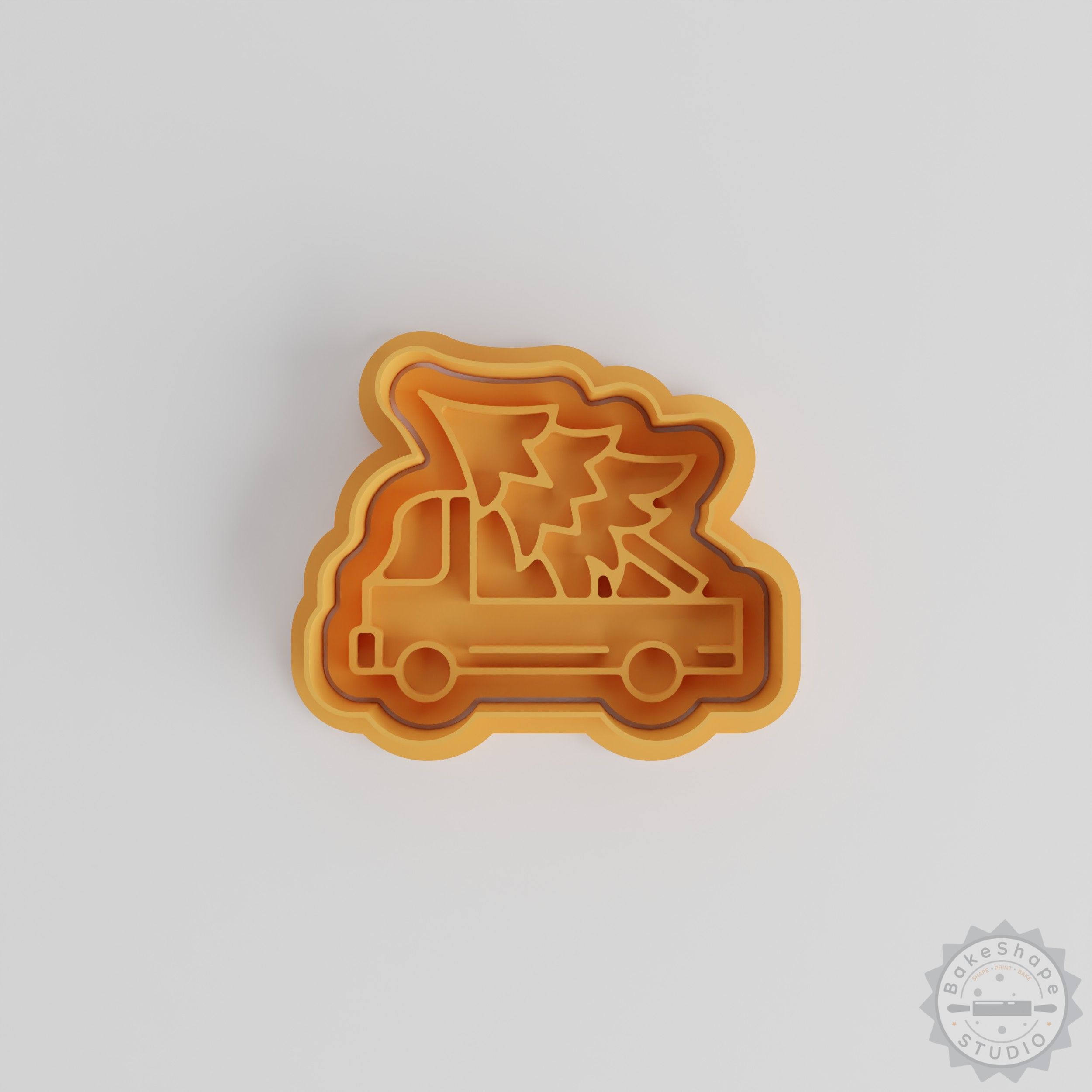 Truck Shape Cutter Stamp Set, 6-Piece Festive Cookie Fondant Tool, S/M/L Sizes, Holiday Baking