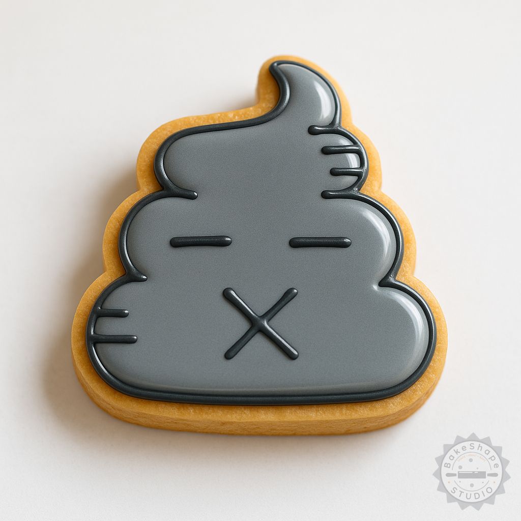 Emoji poop shape cutter and stamp set STL for 3D printing, including three sizes for cookies and fondant