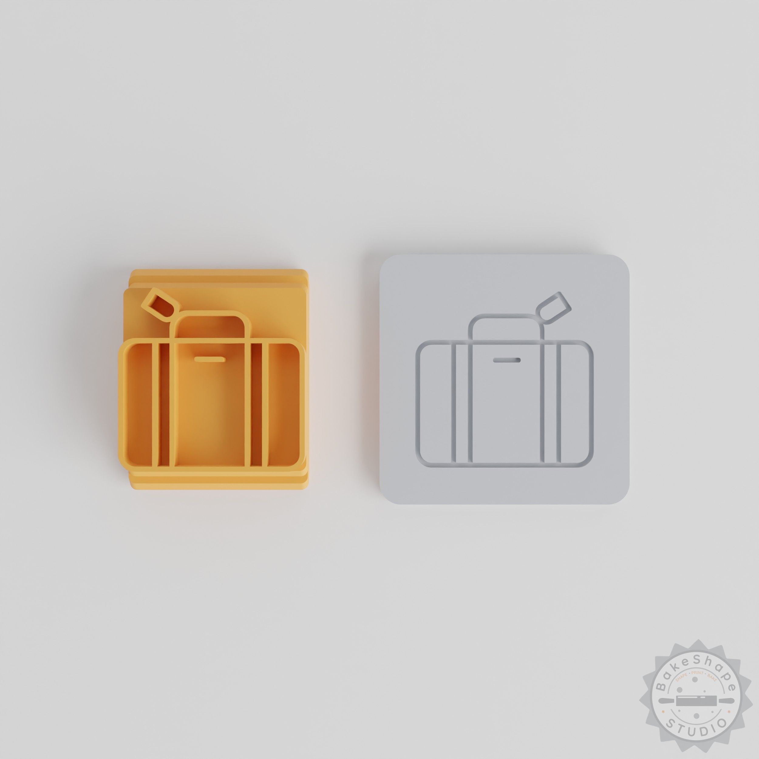 Suitcase Stamp Tile Set, 5 Sizes for Clay, Cookies, Fondant, Travel Luggage Motif