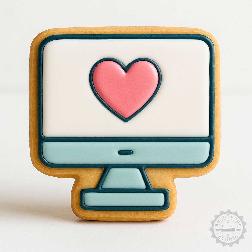 Online Love heart-themed cookie cutters and stamps STL set for 3D printing in small, medium, and large sizes