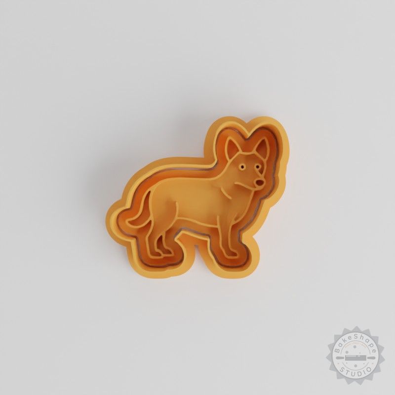 Australian Cattle Dog Shape Cookie Cutter & Stamp Set, 6-Piece, Perfect for Fondant, S/M/L Sizes