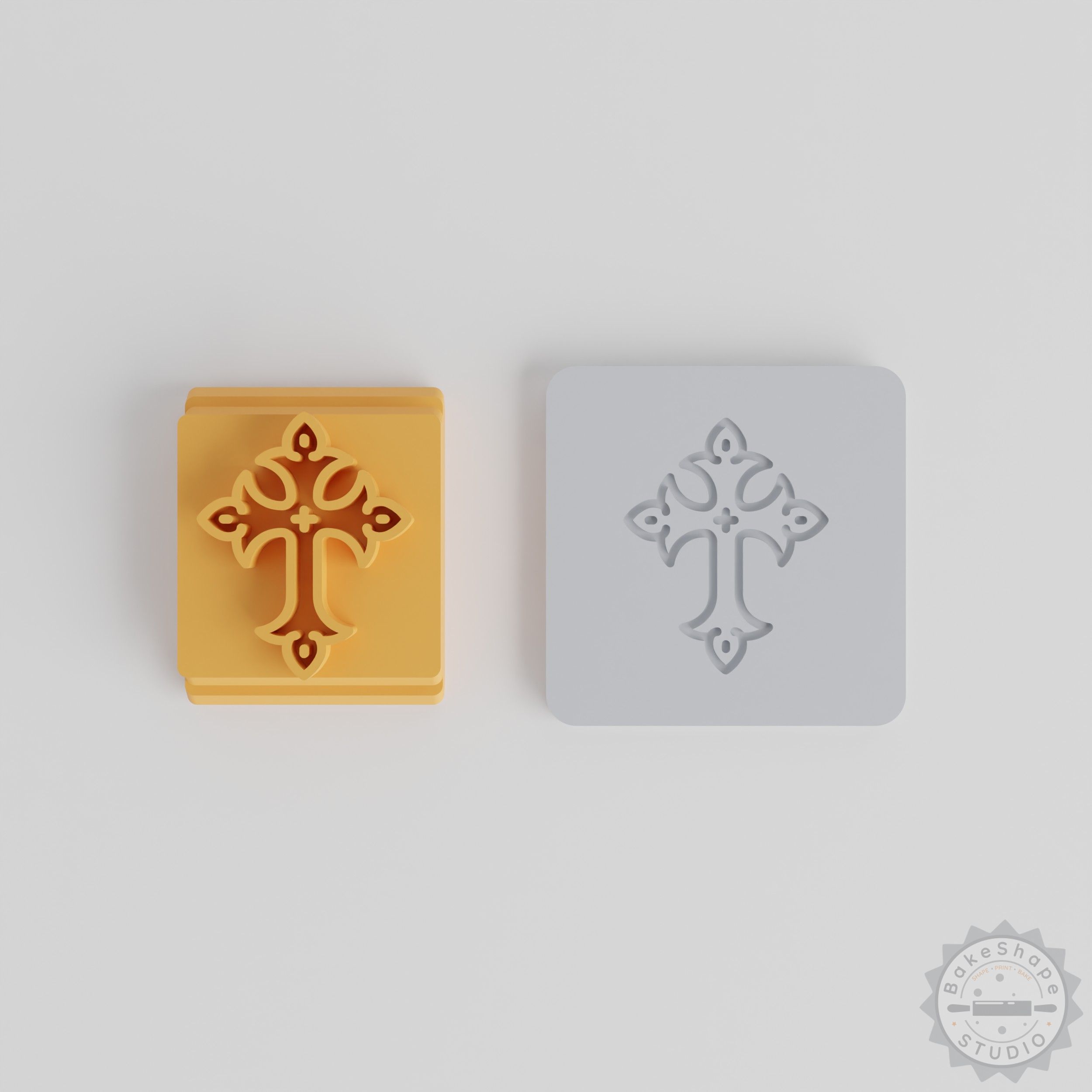 Cross Stamp Tile Set, 5 Sizes, Mexican Skull Design, Perfect for Clay, Cookies, Fondant