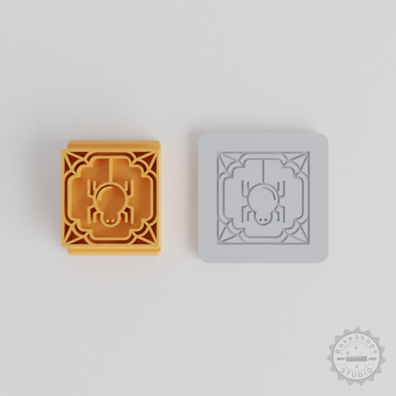 Spider Web Stamp Tile Set, 5 Motif Sizes Perfect for Clay, Cookies, Fondant, Halloween Decor