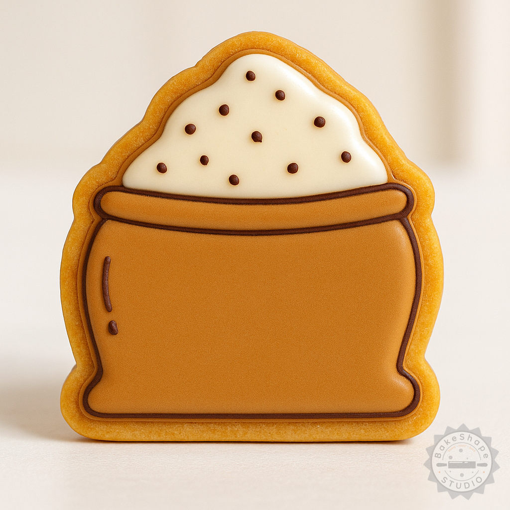 Decorated example 1 of Cookie & Fondant Flour Set with Shape Cutter & Stamp - 6-Piece Collection, S/M/L, Baking Supply