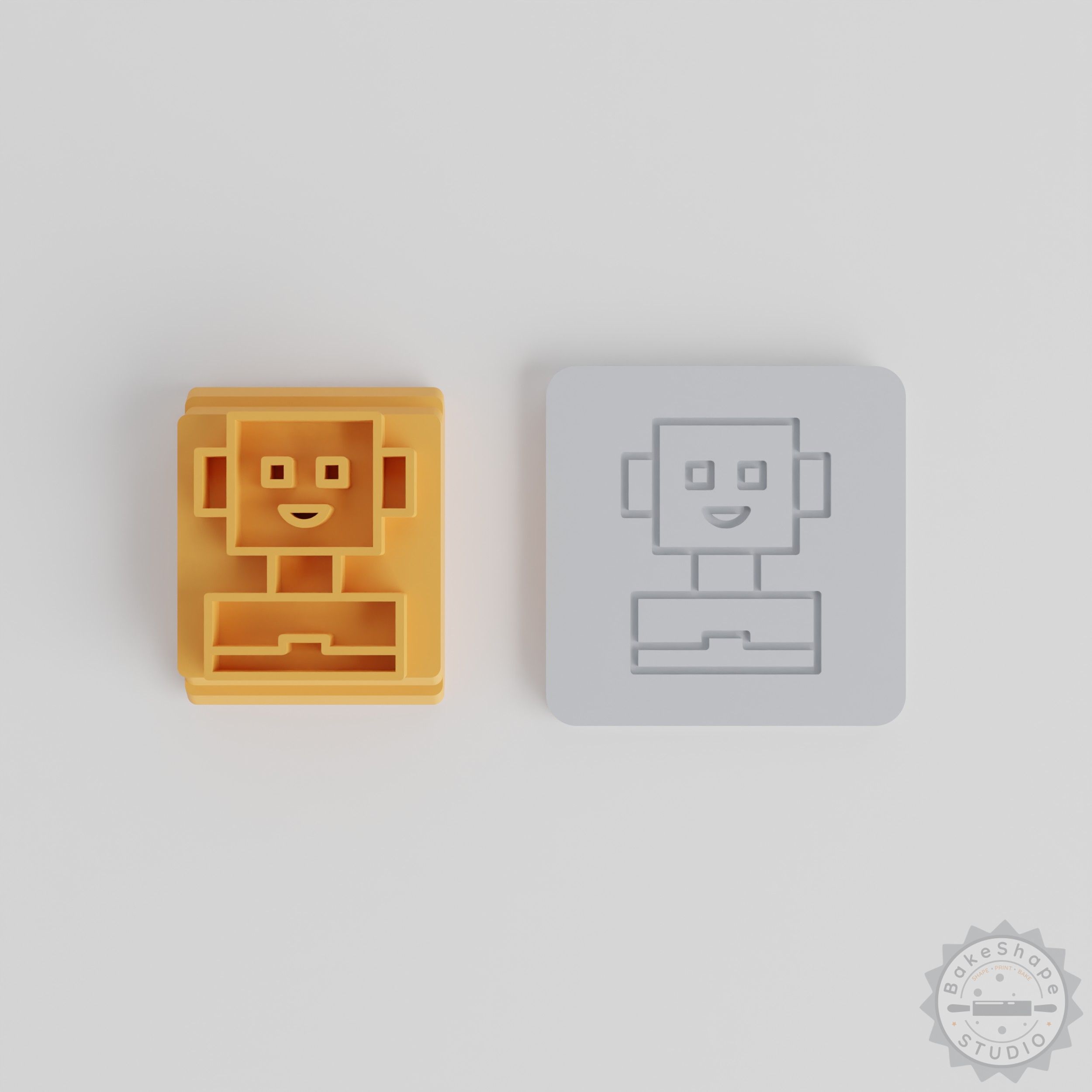 Robot Stamp Tile Set, 5 Sizes for Clay, Cookies, Fondant, Perfect for Soft Materials