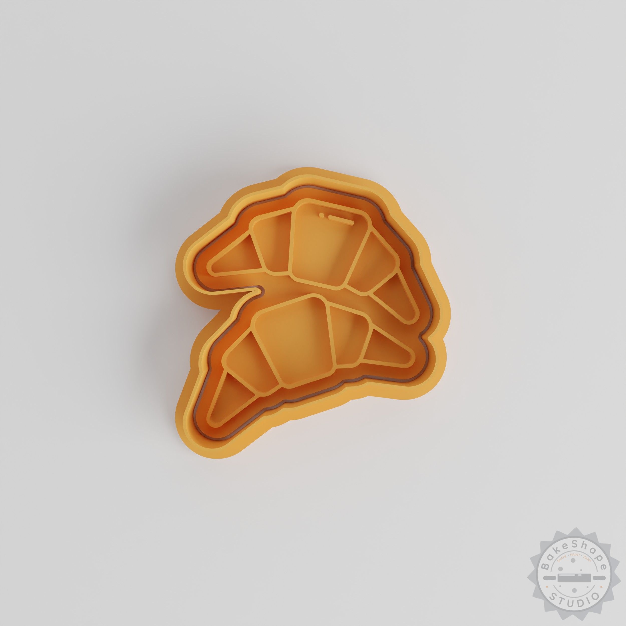 Croissant Shape Cutter and Stamp Set, 6-Piece Cookie Fondant Tool, French Pastry Designs, 3 Sizes S/M/L