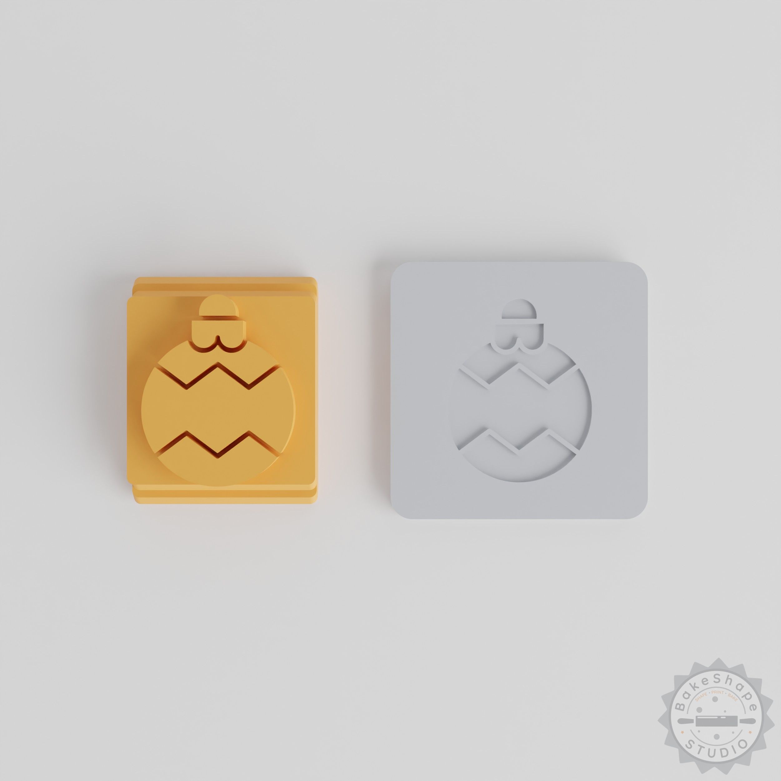 Festive Bauble Stamp Tile Set, 5 Sizes for Clay & Cookies, Holiday Ornament Decorating Tool