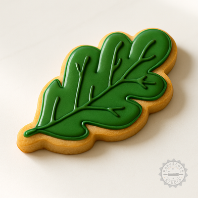 Decorated example 1 of Leaf Shape Cutter & Stamp Set, 6-Piece Cookie and Fondant Tool, S/M/L Sizes, Nature Garden Design
