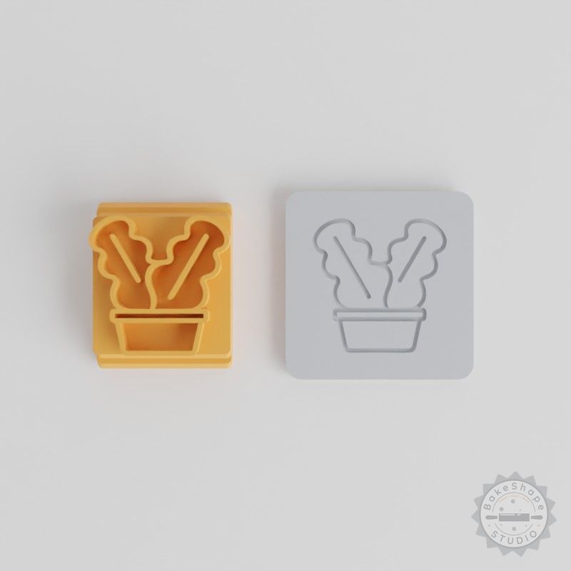 Waved Plant Stamp Tile Set, 5 Sizes for Clay, Cookies, Fondant, Perfect Garden Plant Designs