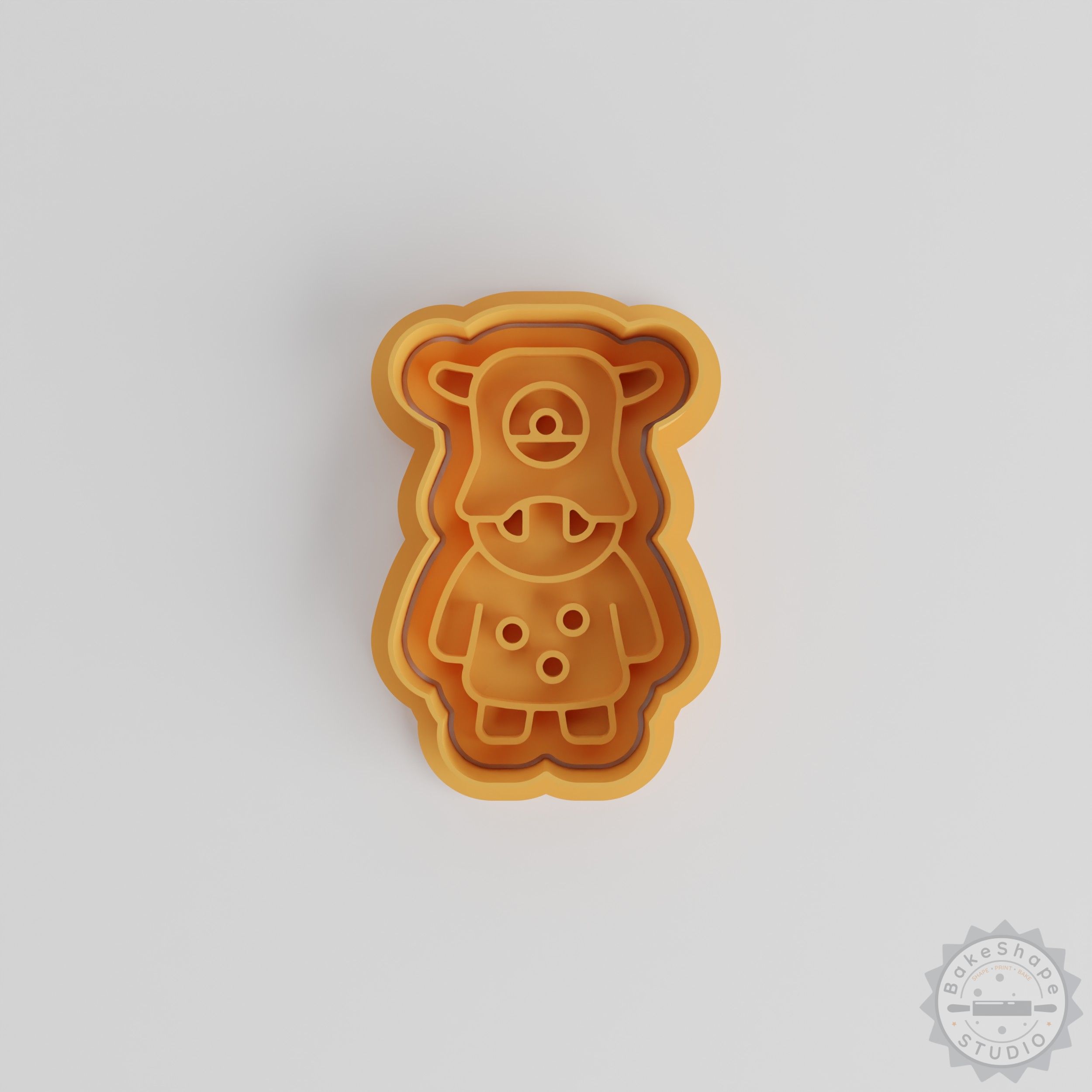 Hippo Face Monster Cookie Cutter Stamp Set, 6-Piece, 3 Sizes S/M/L, Perfect for Cookies & Fondant