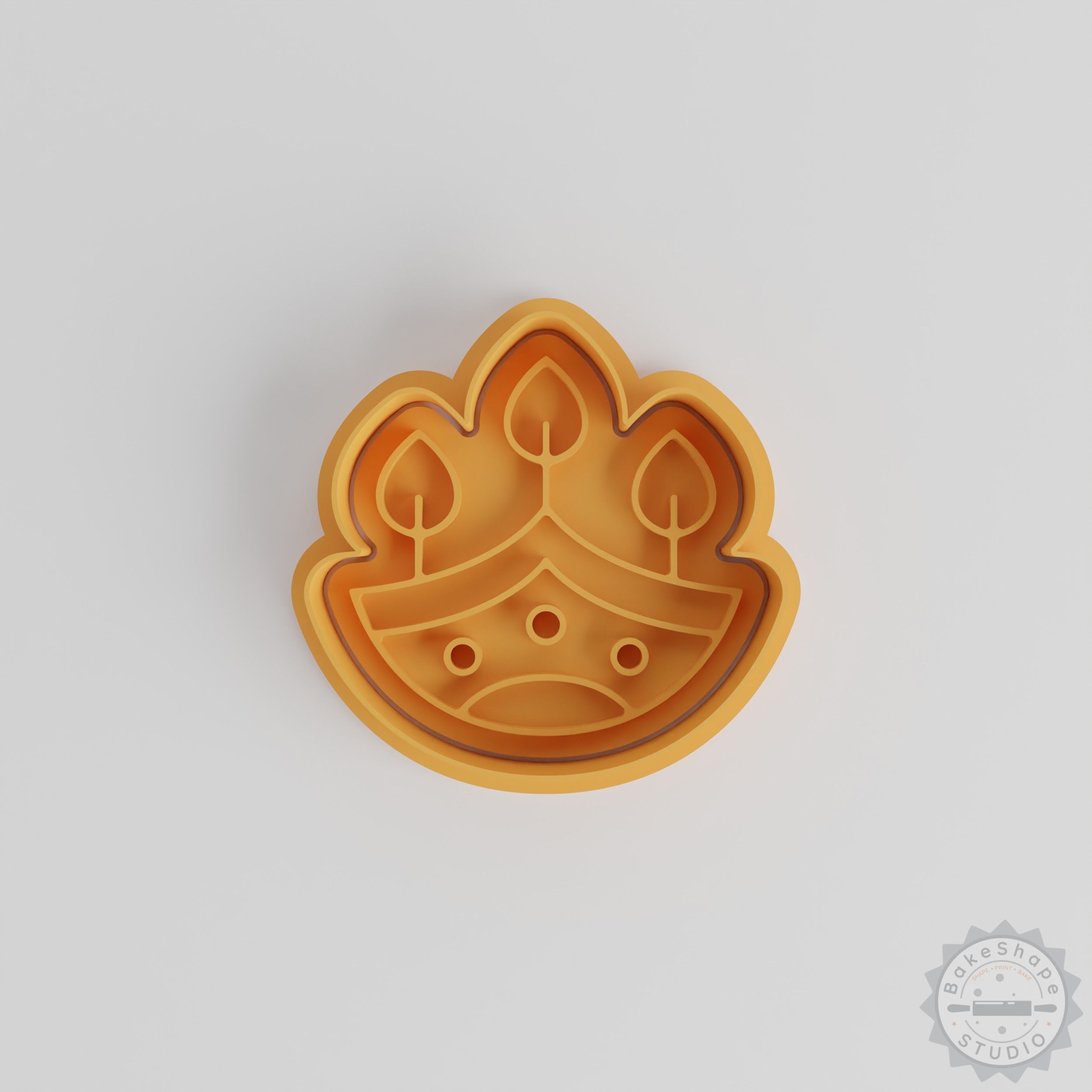 Festival Oil Lamp Shape Cutter Set, Cookie Fondant Stamp, 6-Piece S/M/L