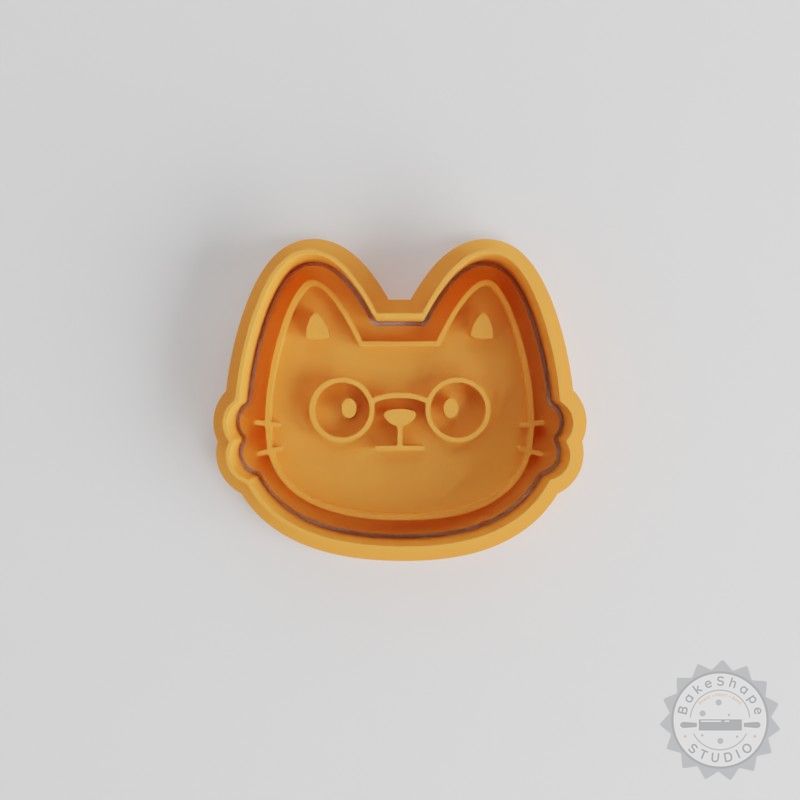 Nerd Cookie Shape Cutter & Stamp Set, 6-Piece, Perfect for Cookies & Fondant, Sizes S/M/L