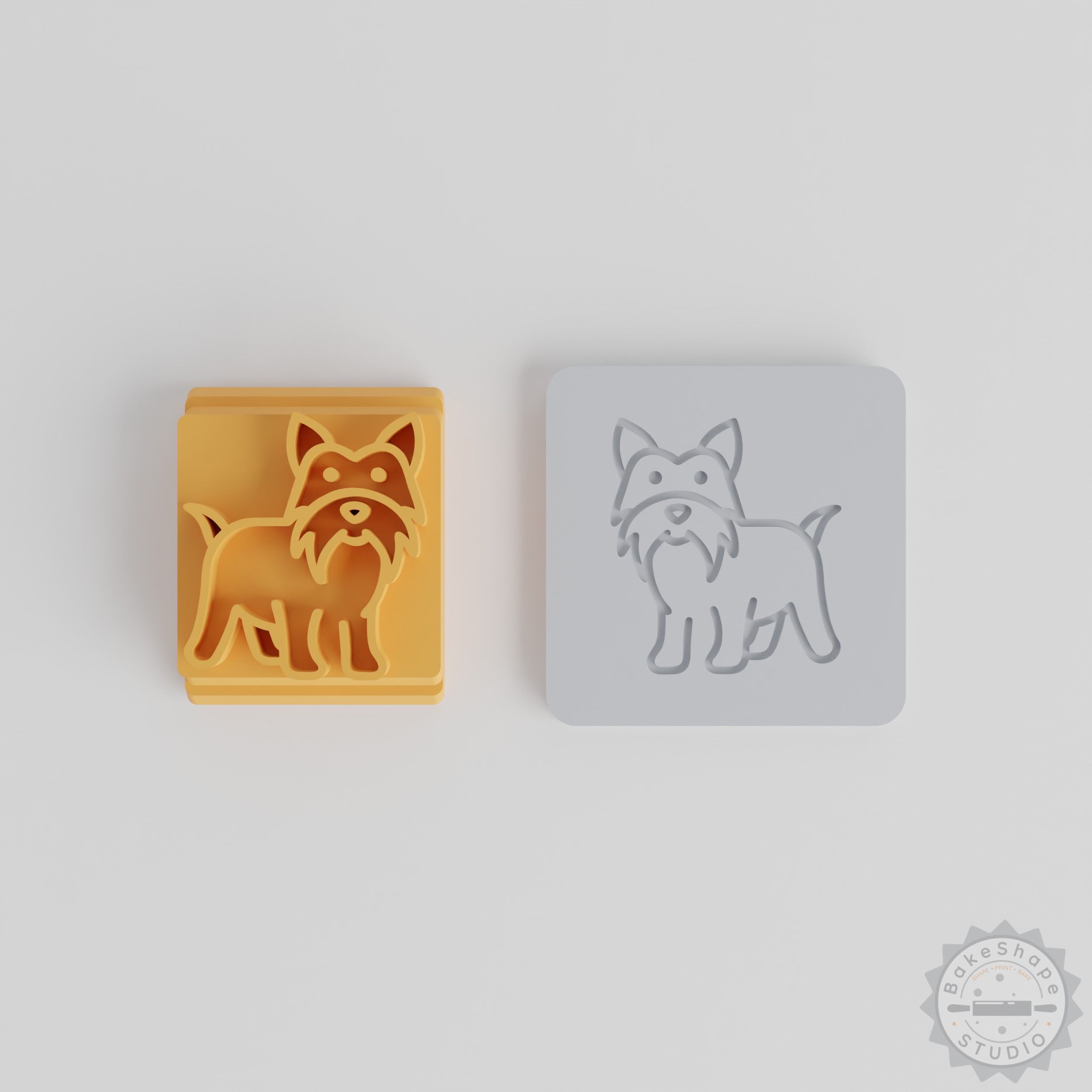 Yorkshire Terrier Stamp Tile Set, 5 Sizes, Perfect for Clay, Cookies, Fondant, Pet Motif Crafting