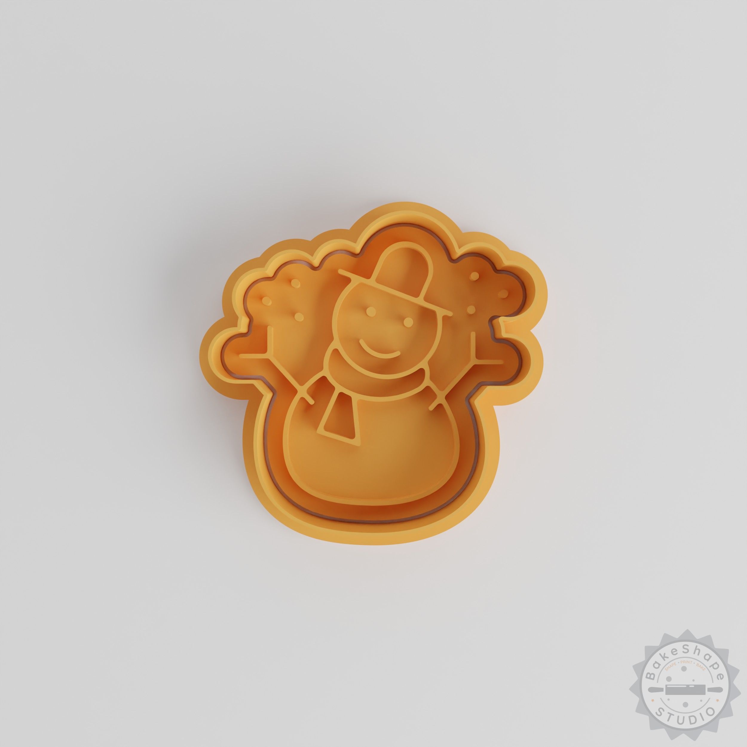 Snowman Cookie Cutter and Stamp Set, 6-Piece Winter Baking Kit, Christmas Holiday Theme