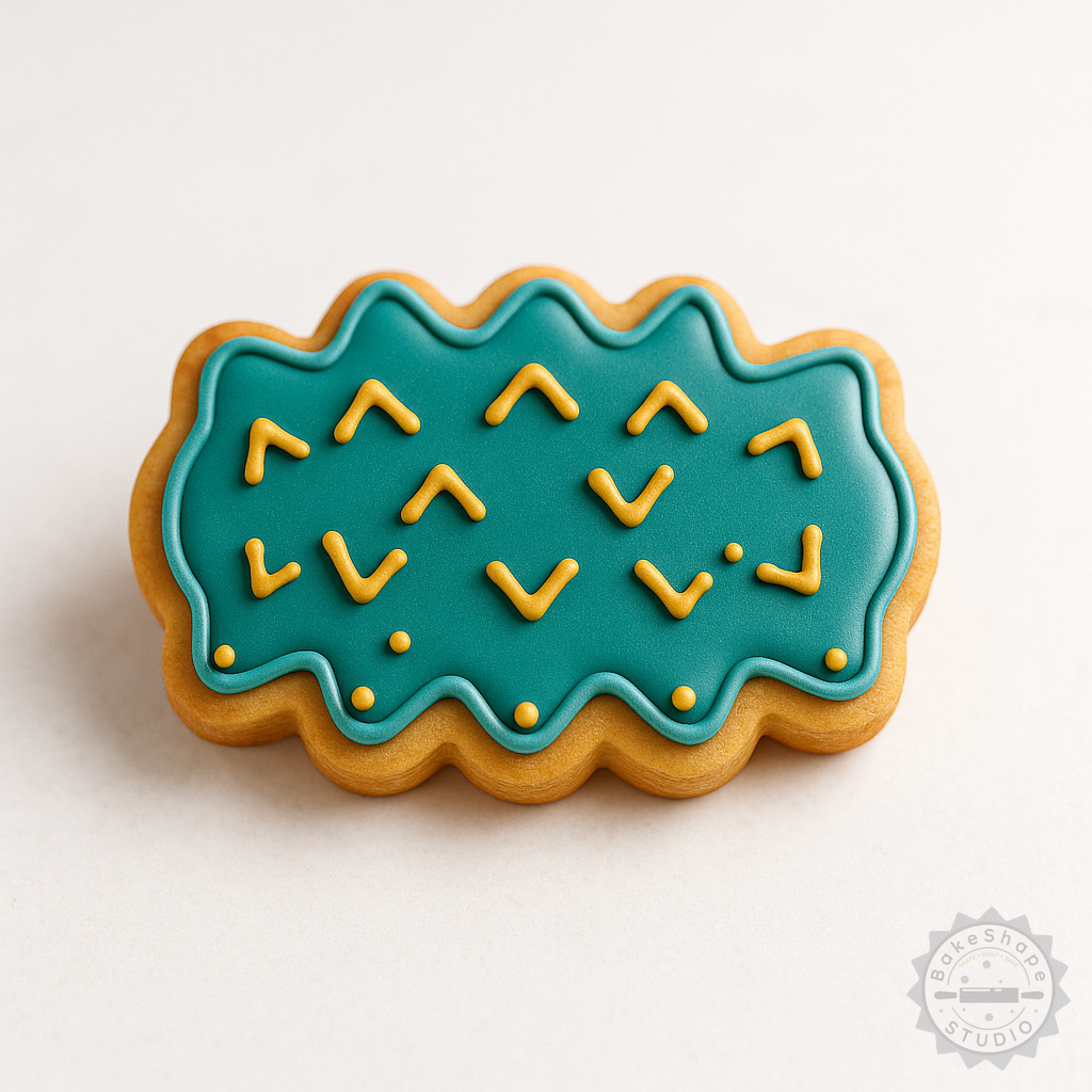 Decorated example 1 of Sea Cucumber Shape Cutter & Stamp Set, 6-Piece Cookie & Fondant Tool, S/M/L Sizes