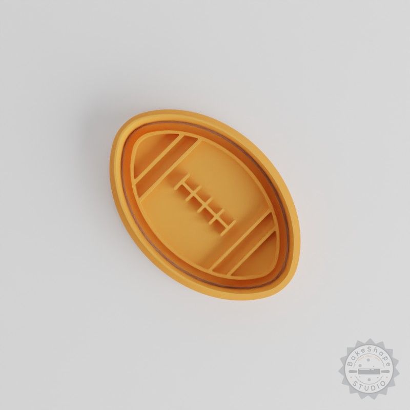 American Football Shape Cutter and Stamp Set for Cookies and Fondant, 6 Pieces, 3 Sizes