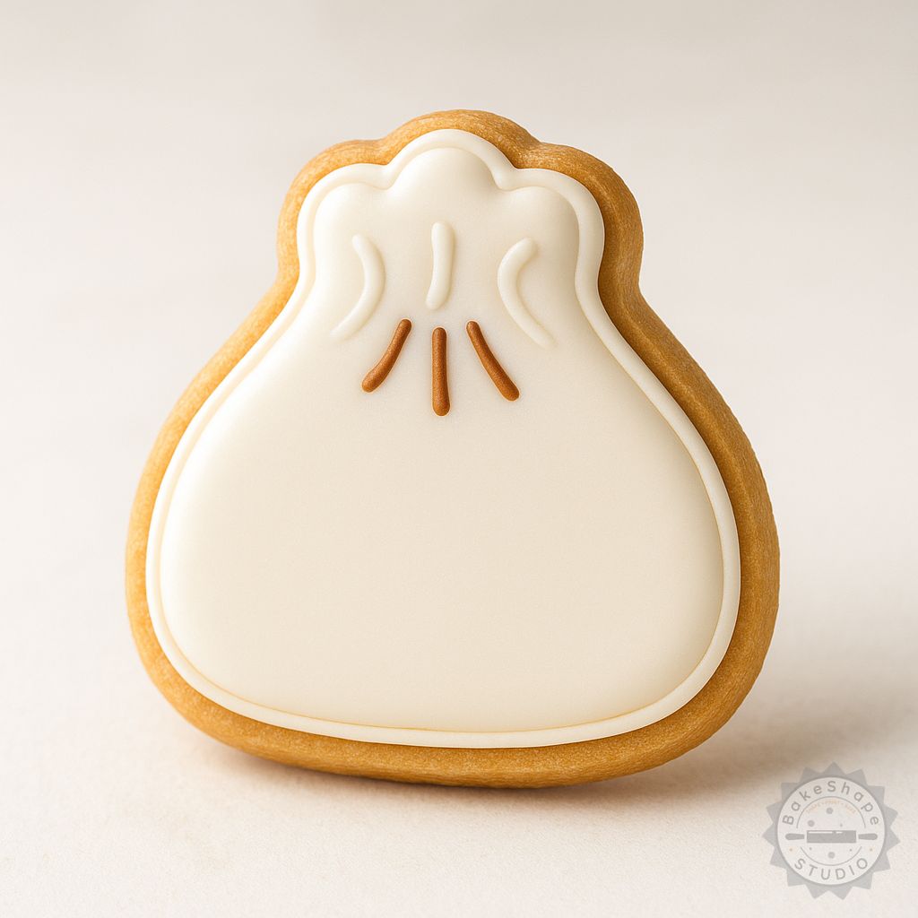 Dumpling shape cutter and stamp set STL file for 3D printing with three sizes for cookies and fondant