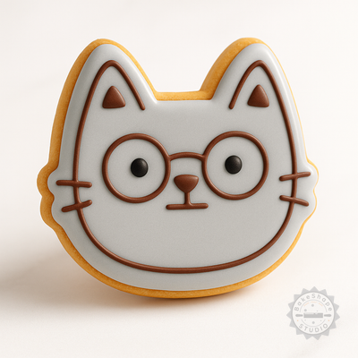 Decorated example 1 of Nerd Cookie Shape Cutter & Stamp Set, 6-Piece, Perfect for Cookies & Fondant, Sizes S/M/L