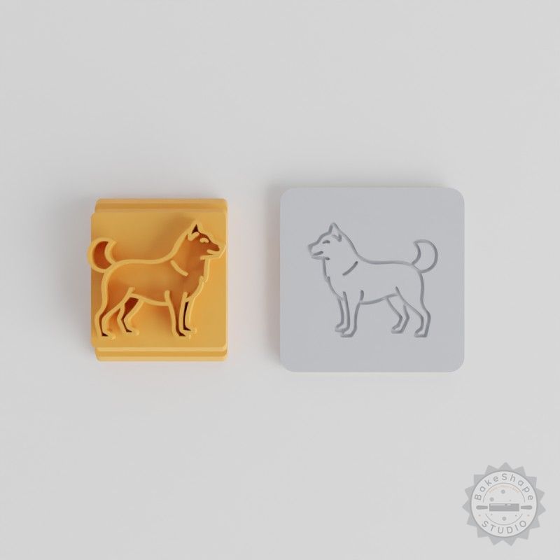 Alaskan Malamute Stamp Tile Set for Clay, Fondant & Cookies, 5 Sizes Motif, Dog Breed Craft Tool