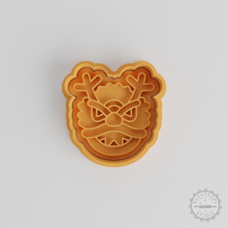 Dragon Cookie Fondant Cutter & Stamp Set, Fire Beast Mythical Creature Mold, 6-Piece Sizes S/M/L Collection