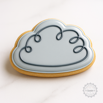 Decorated example 1 of Weather Cloud Shape Cutter and Stamp Set, Perfect for Cookies and Fondant, 6 Pieces, Sizes S/M/L