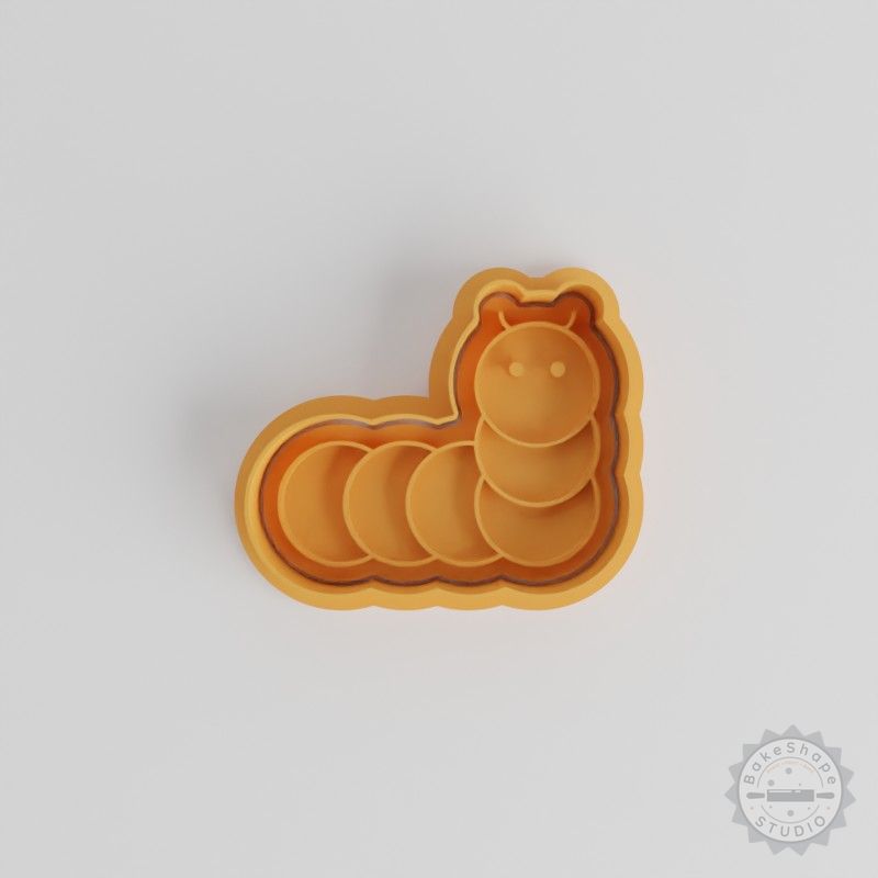 Caterpillar Cookie Cutter and Stamp Set, 6-Piece, for Fondant and Cookies, Sizes S/M/L