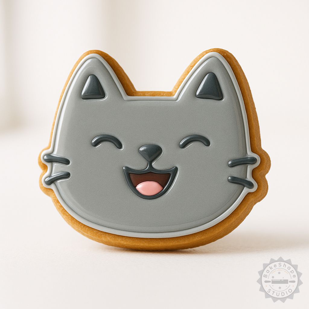 Laughing cookie cutter and stamp set STL for 3D printing with small, medium, and large sizes