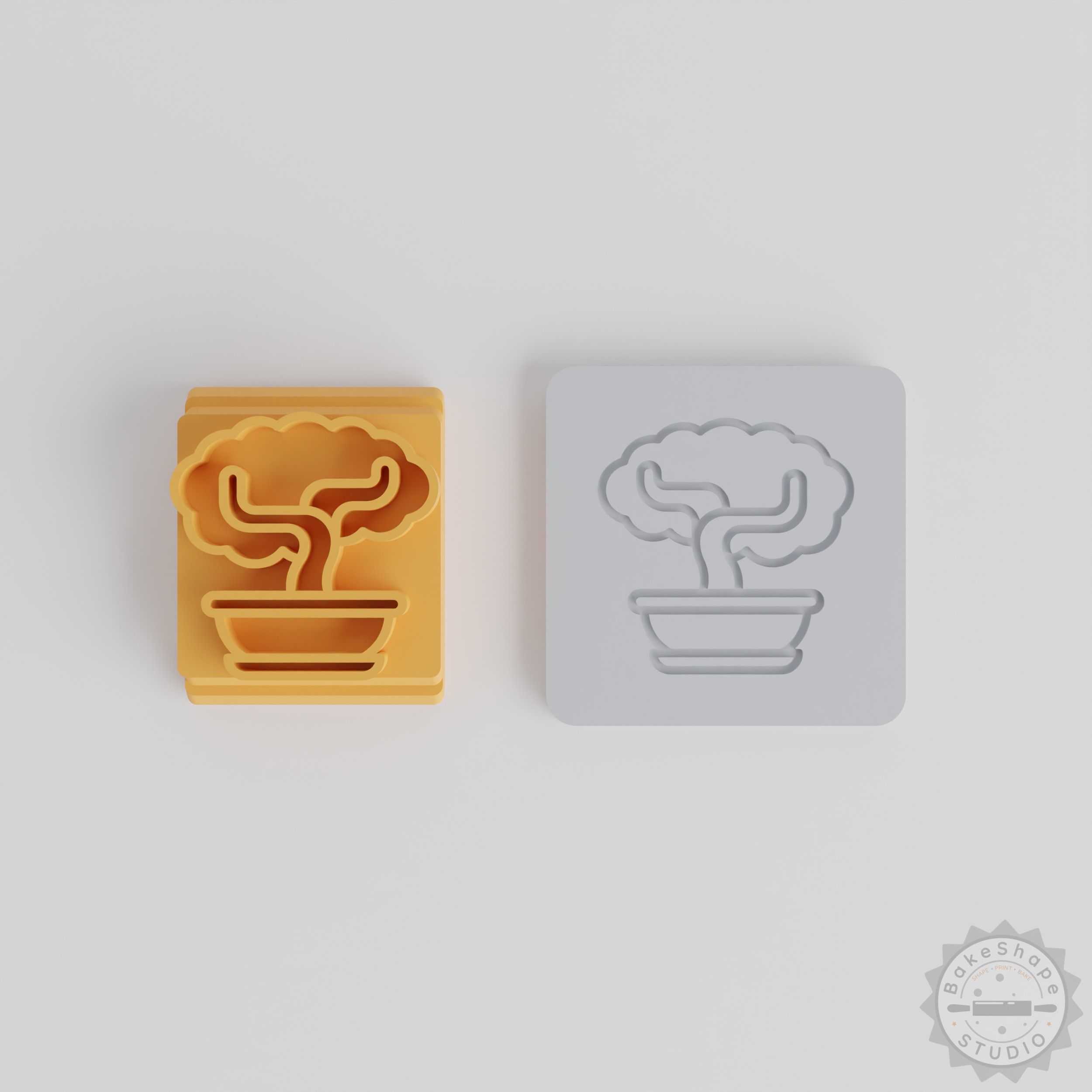 Bonsai Tree Stamp Tile Set, 5 Sizes, Perfect for Clay, Cookies, Fondant